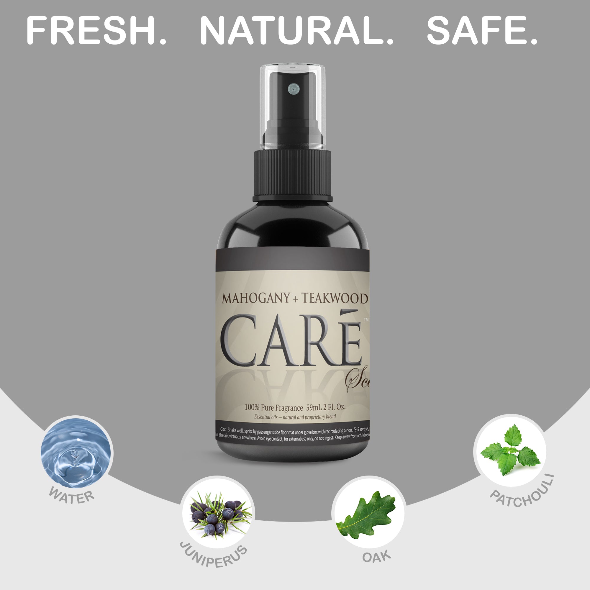 Care Mahogany + Teakwood Scent Car Air Freshener Spray (2 Pack)